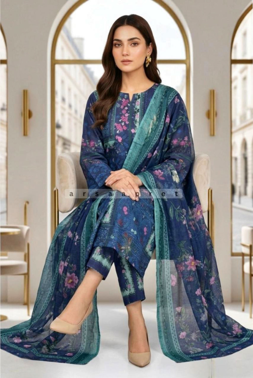 WOMEN'S PRINTED LAWN 3 PCS