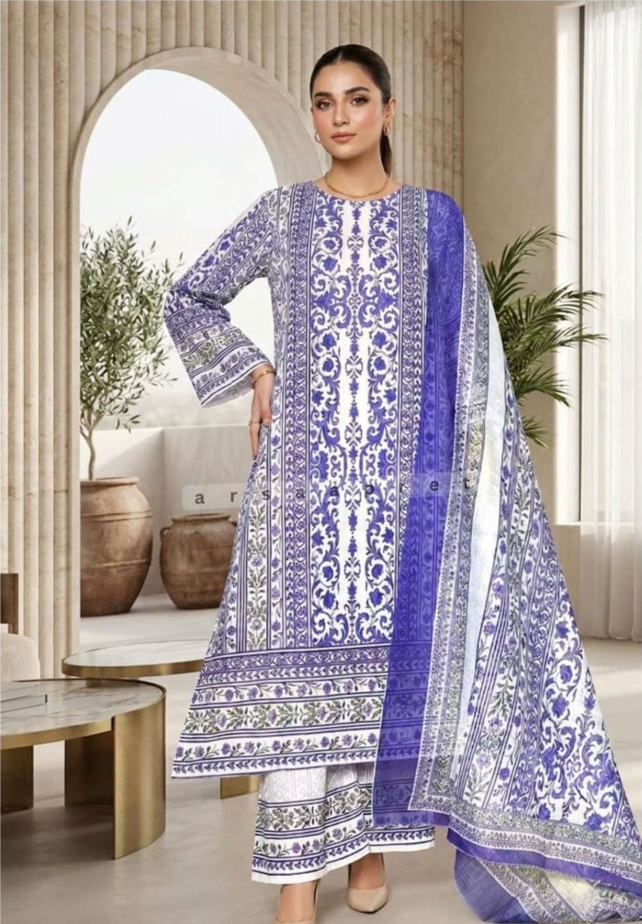 WOMEN'S PRINTED LAWN 3 PCS