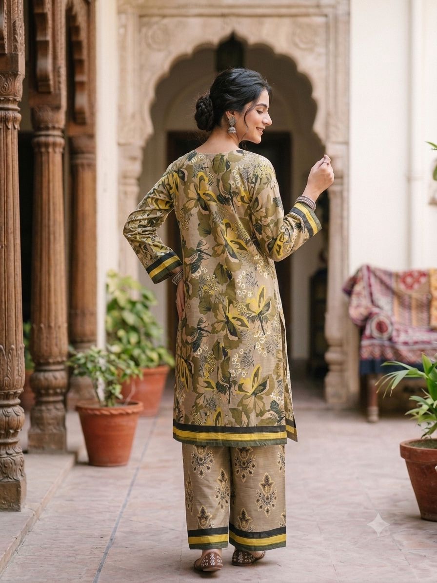 WOMEN'S FLOWER PRINTED LAWN 2 PCS SUIT