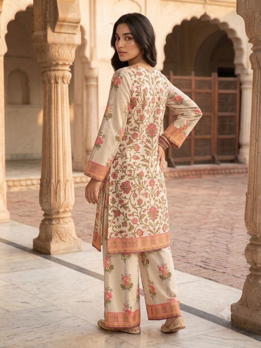 WOMEN'S FLORAL PRINTED LAWN 2 PCS SUIT