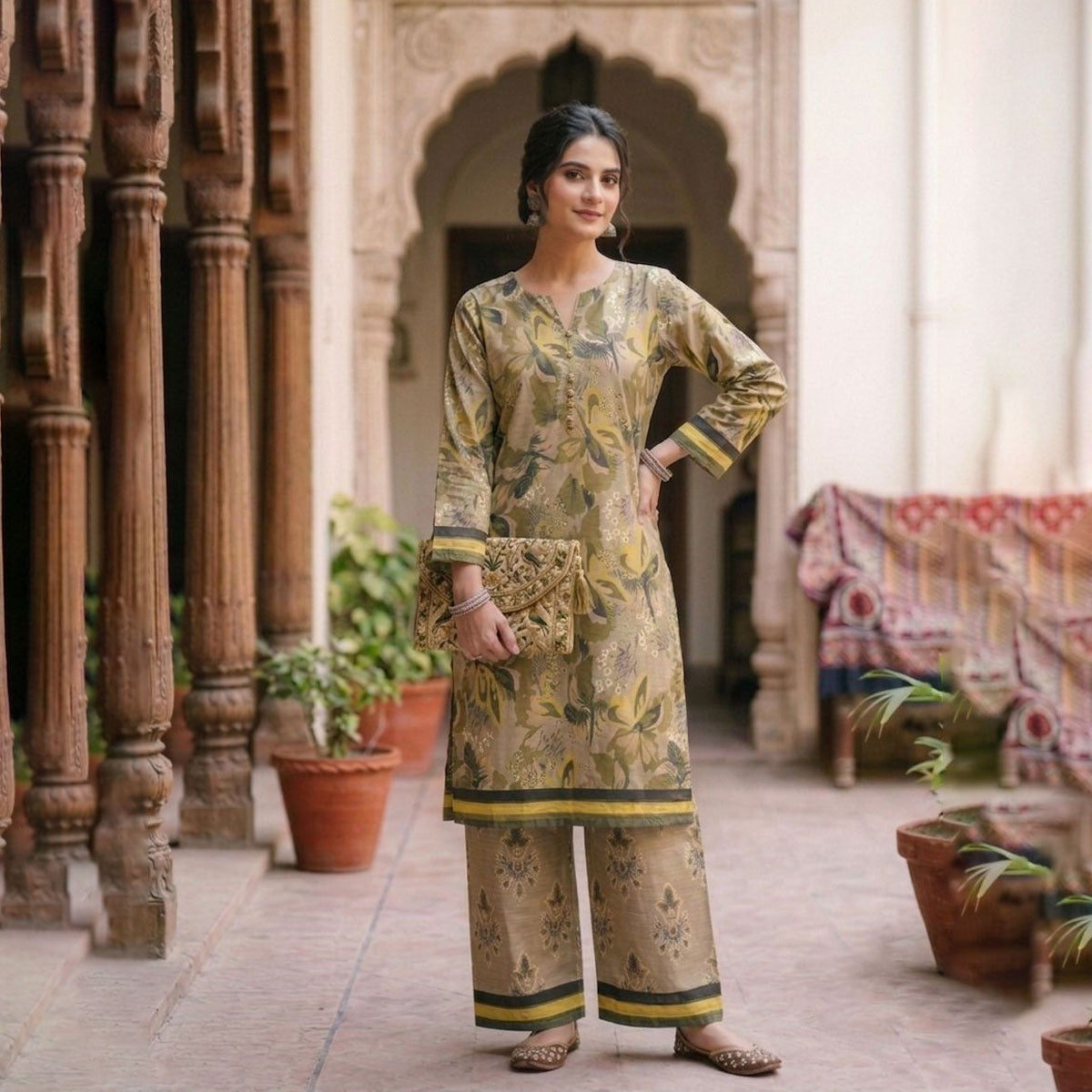 WOMEN'S FLOWER PRINTED LAWN 2 PCS SUIT