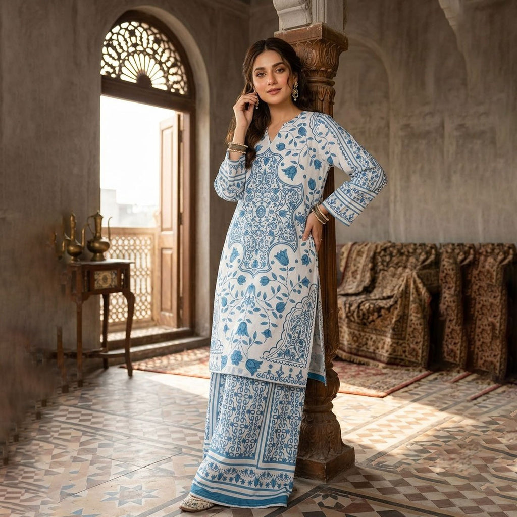 WOMEN'S FLORAL PRINTED LAWN 2 PCS SUIT