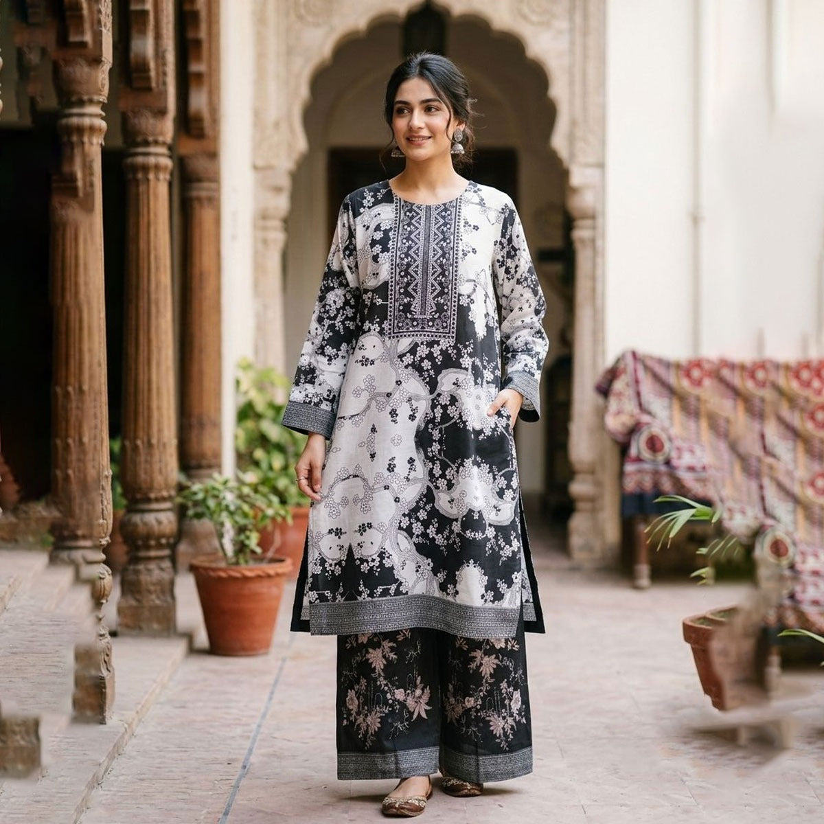 WOMEN'S TIE AND DYE PRINTED LAWN 2 PCS SUIT