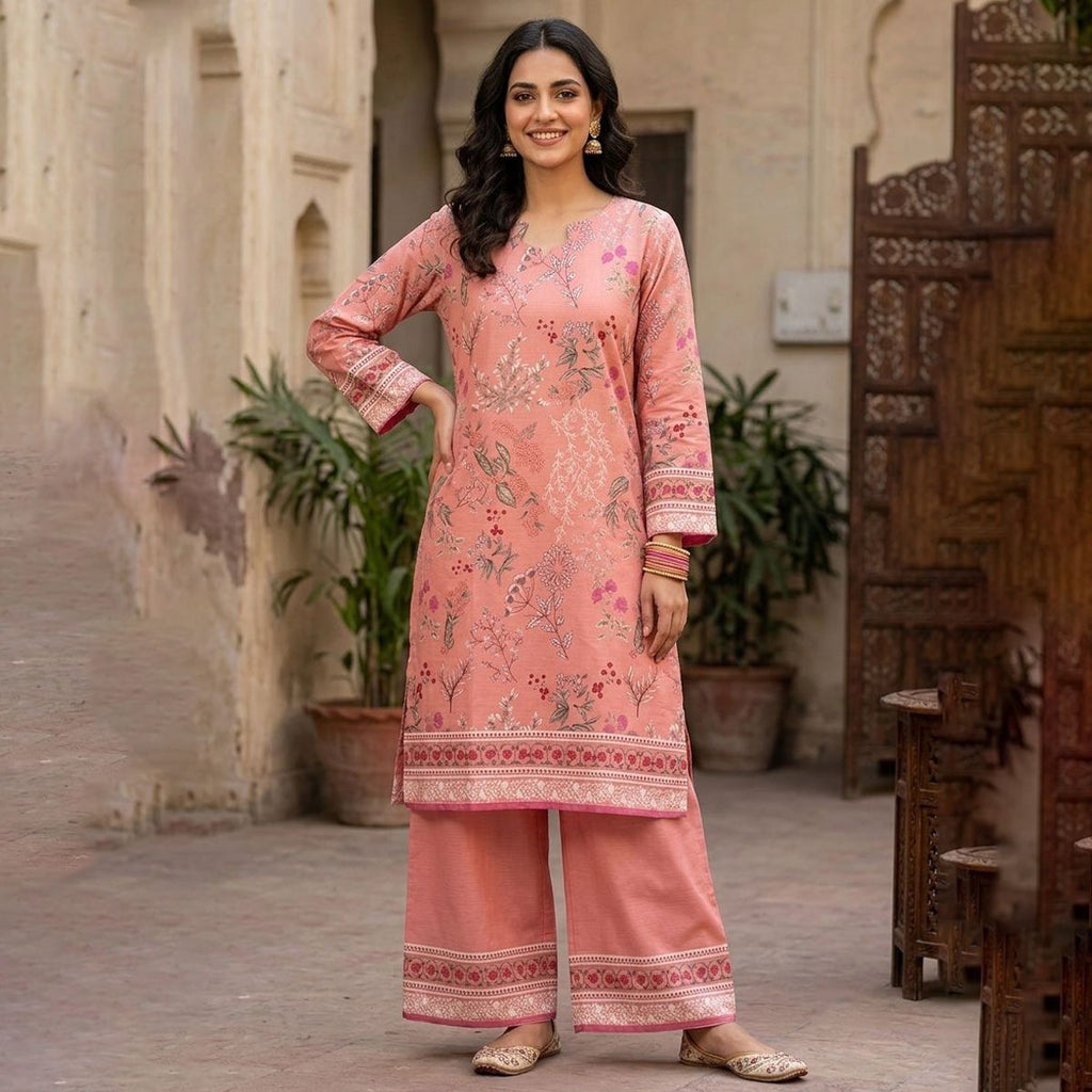 WOMEN'S FLORAL PRINTED LAWN 2 PCS SUIT