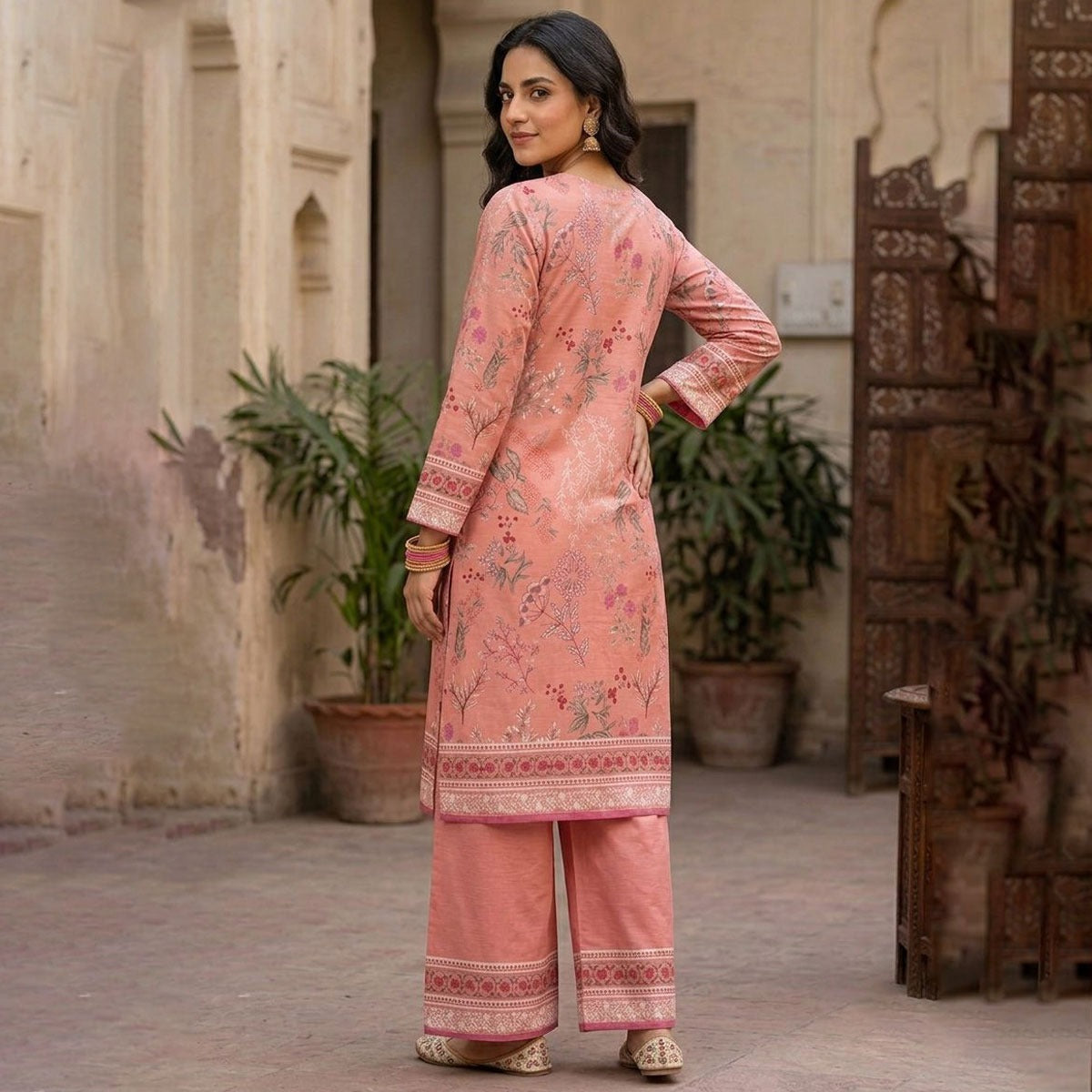 WOMEN'S FLORAL PRINTED LAWN 2 PCS SUIT