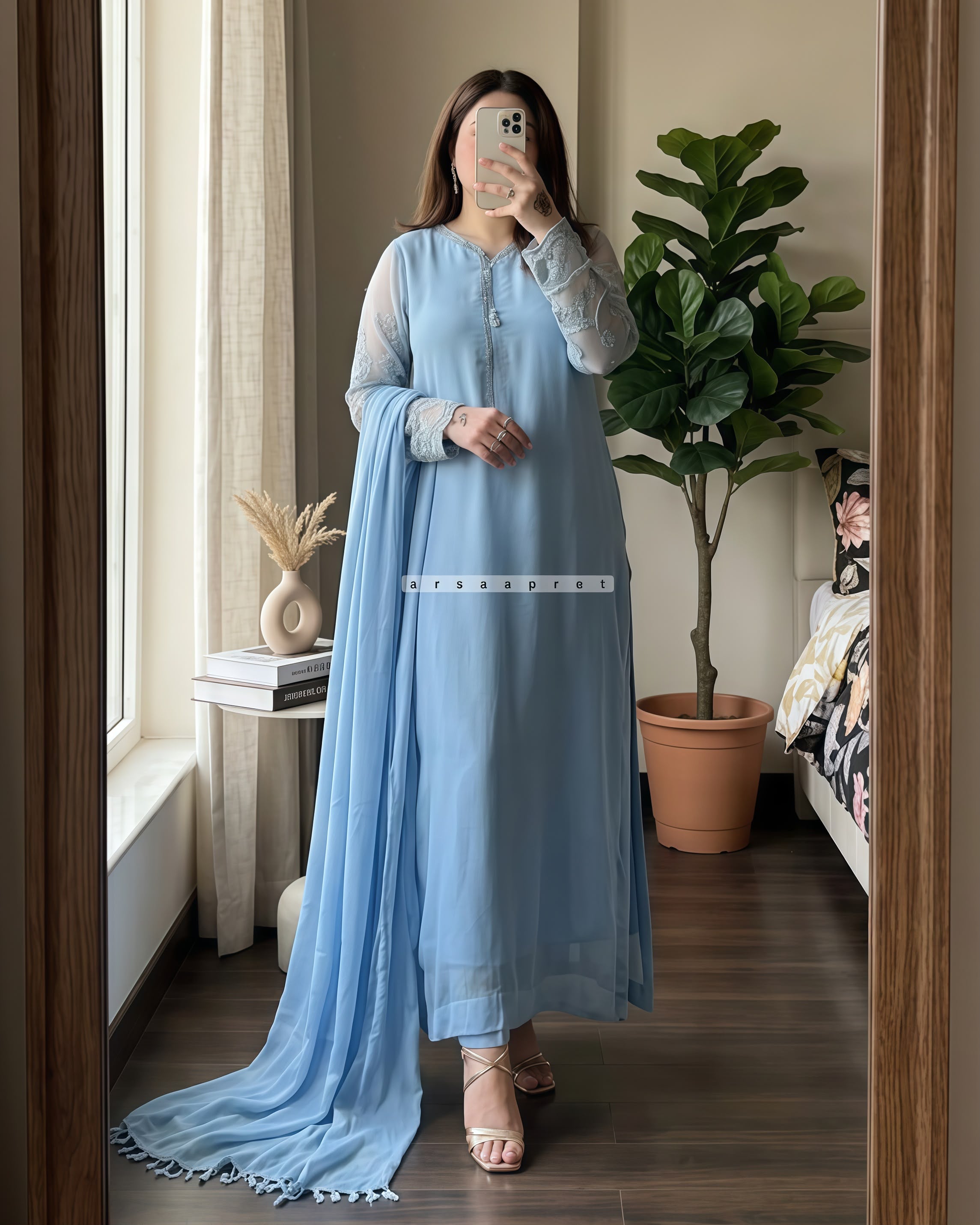 ELEGANT WOMEN’S 3PCS SATIN SUIT