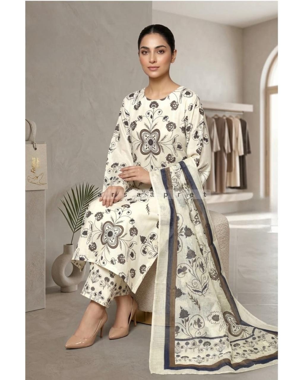 WOMEN'S PRINTED LAWN 3 PCS