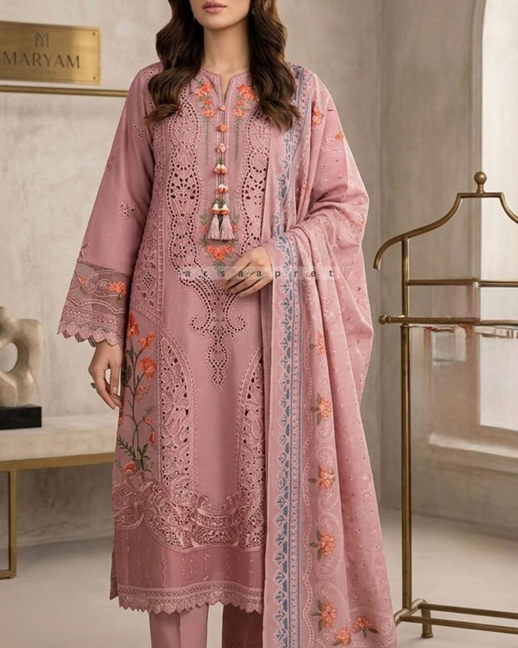 WOMEN'S 3PCS EMBROIDERED LAWN SUIT