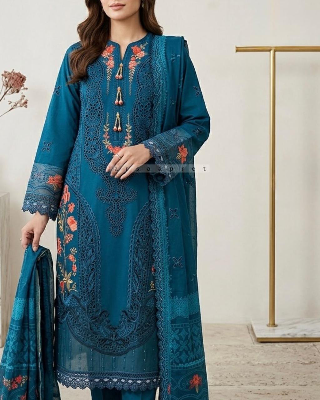 WOMEN'S 3PCS EMBROIDERED LAWN SUIT