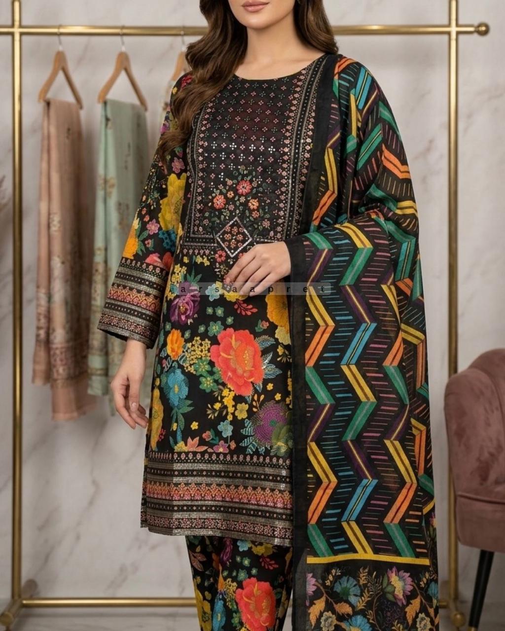 WOMEN'S 3PCS EMBROIDERED LAWN SUIT