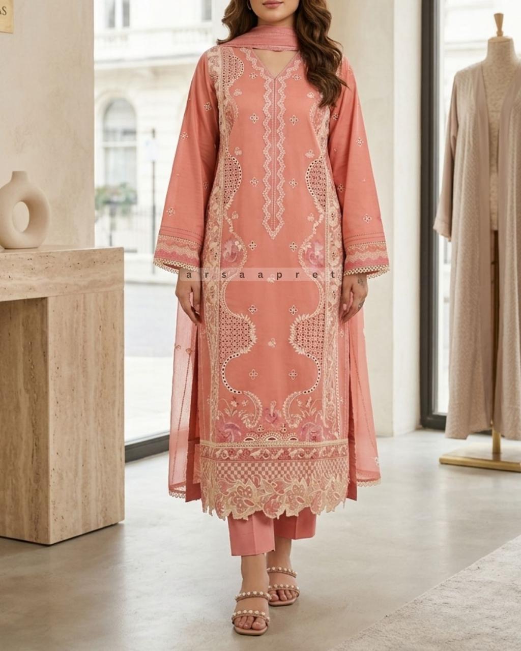 WOMEN'S 3PCS EMBROIDERED LAWN SUIT