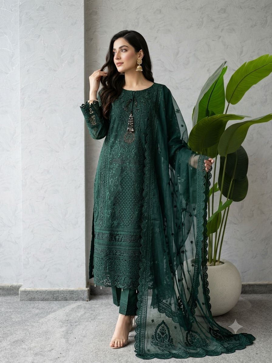 WOMEN'S 3PCS FORMALS LAWN SUIT
