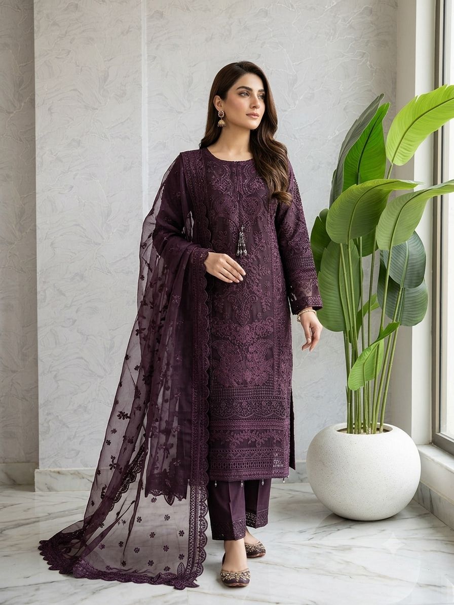 WOMEN'S 3PCS FORMALS LAWN SUIT