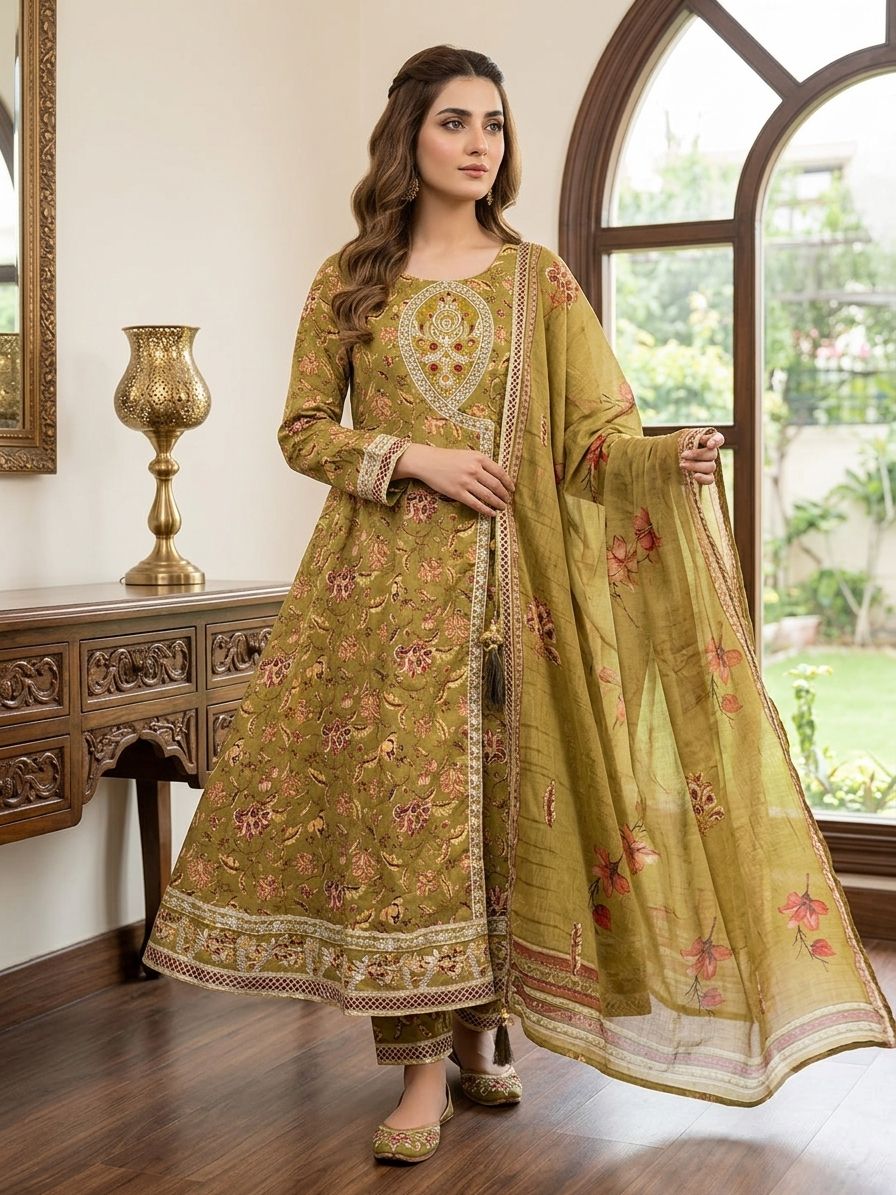 WOMEN'S 3PCS EMBROIDERED LAWN SUIT