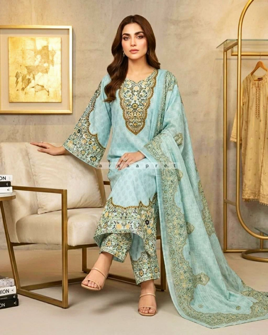 WOMEN'S PRINTED LAWN 3 PCS