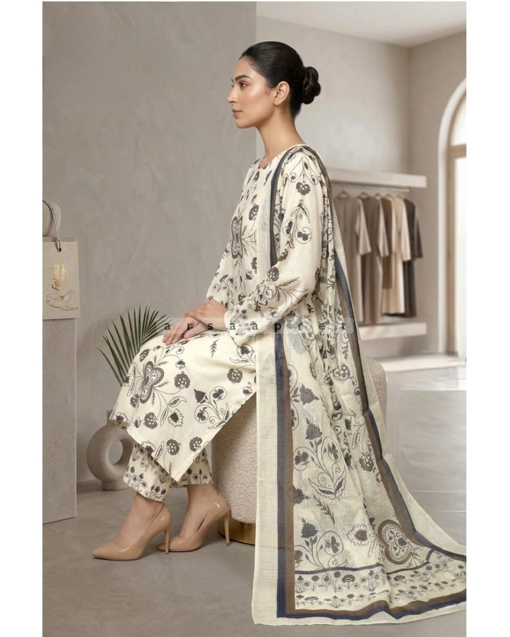 WOMEN'S PRINTED LAWN 3 PCS