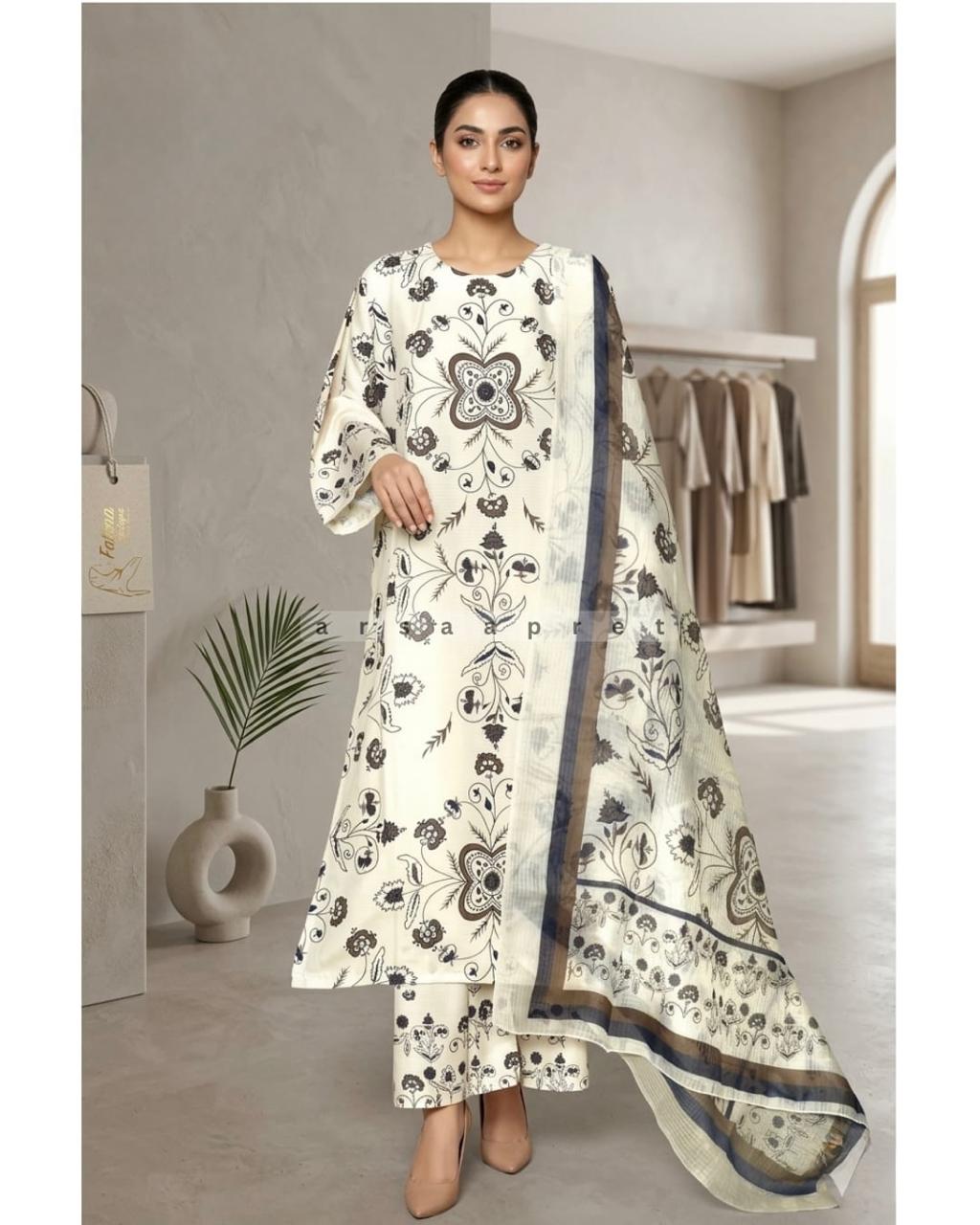 WOMEN'S PRINTED LAWN 3 PCS